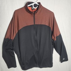 Russell Hyperflux Jacket Mens XXL Full Zip Dri-Power360 Black Burnt Orange C Pic