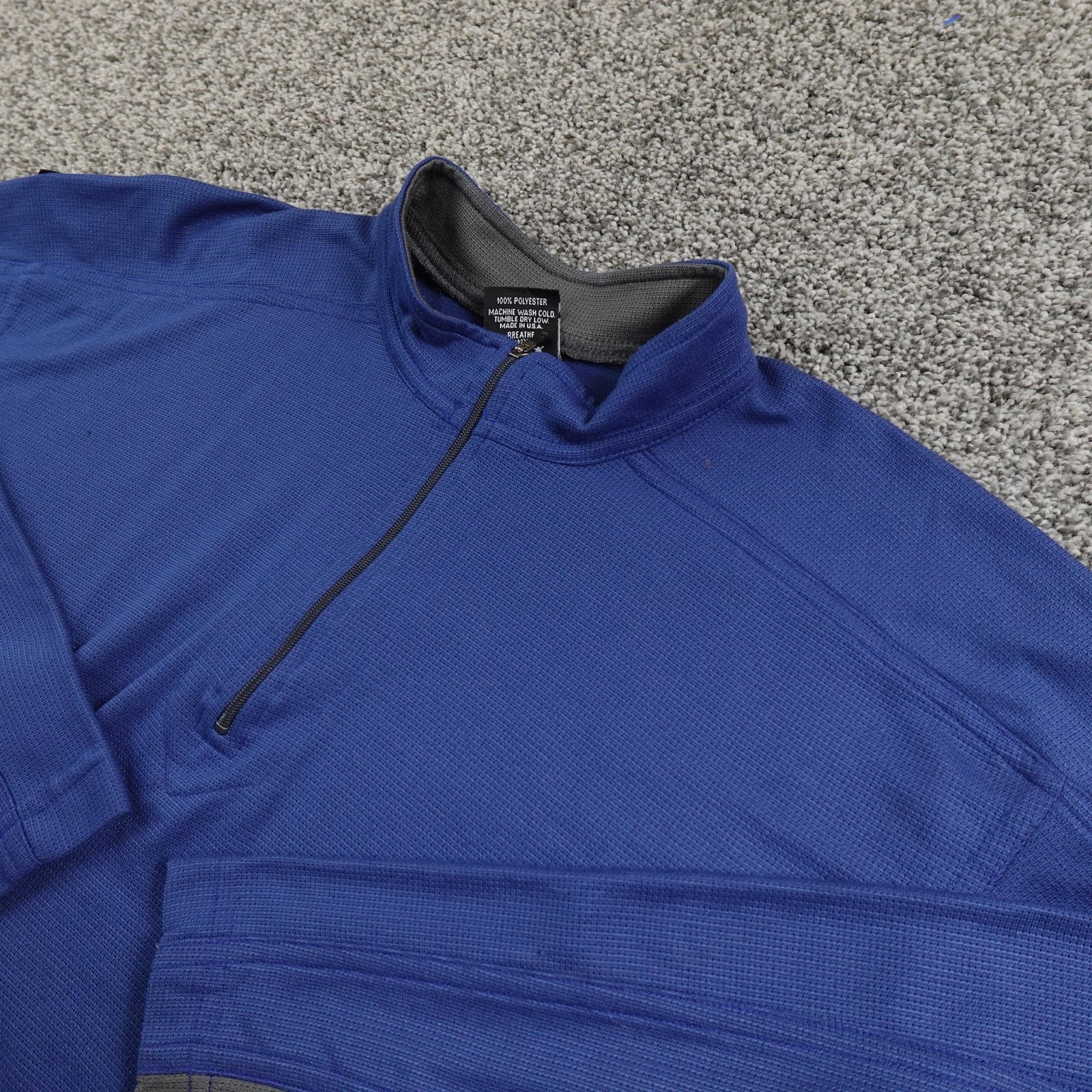 PrAna Pullover Mens M Blue 1/4 Zip Baselayer Shirt Sweatshirt Hiking Outdoor USA gallery