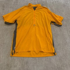 Nike Dri Fit Mens Athletic Running Cycling Shirt Size M Orange Gray Short Sleeve