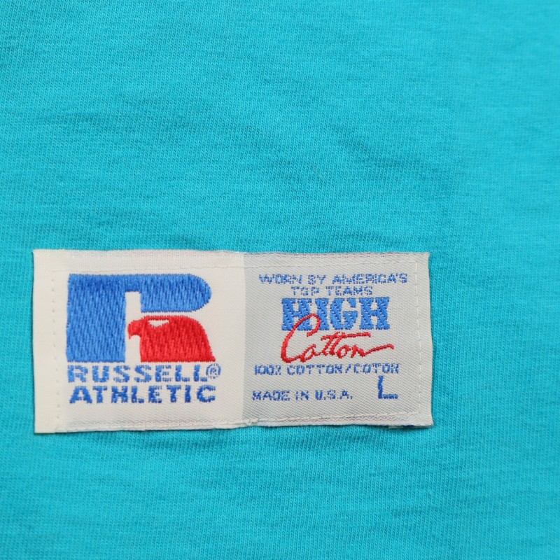 Vintage Russell Athletic Tank Top Men's Large 100% High Cotton Made In USA Teal gallery