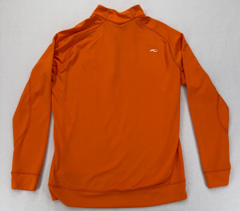 KJUS Shirt Mens Large Orange Keano Half Zip Golf Pullover Beaver Creek UPF50 gallery