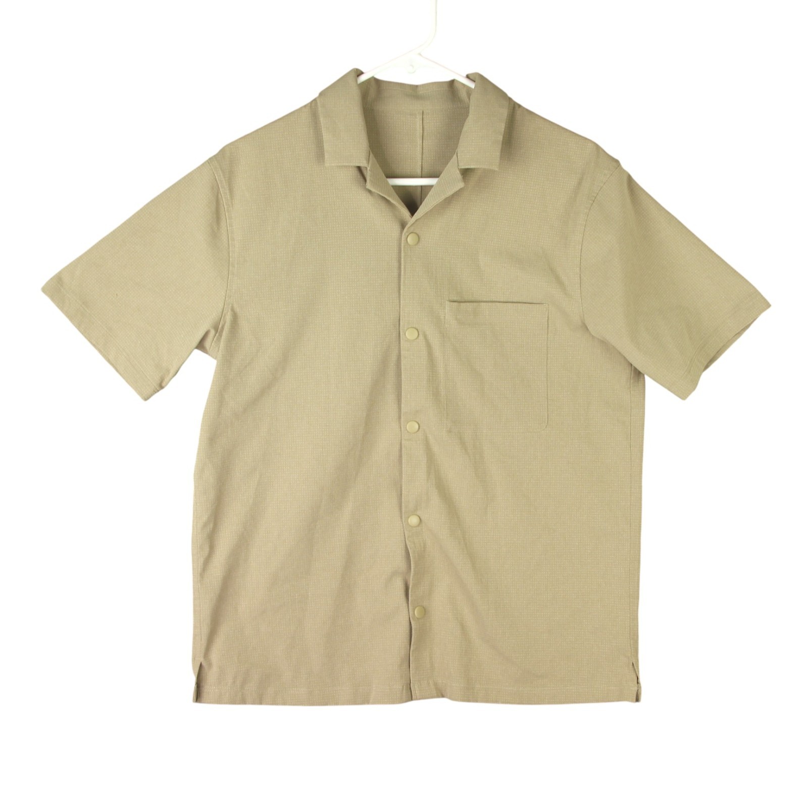 Lululemon Airing Easy Camp Collar Mens Small Tofino Sand Ventlight Snap Button gallery
