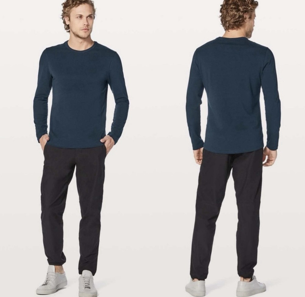LULULEMON- 5 Year Basic Long Sleeve Shirt Blue Casual Minimal Classic Layering