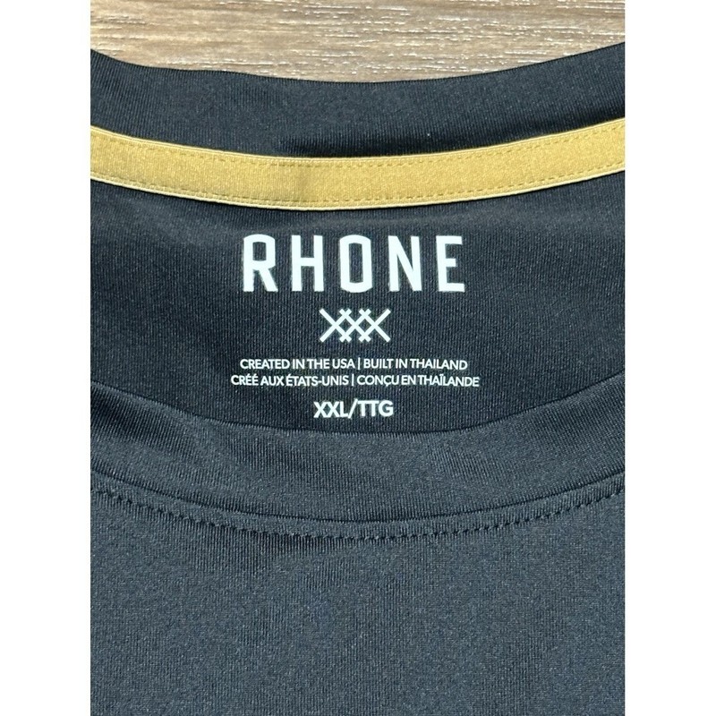 Rhone Relaxed Fit Black Base Training Athletic Graphic Short Sleeve Shirt Sz 2XL gallery