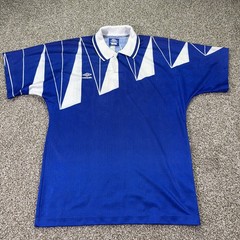 Vintage Umbro Jersey Size Small Crazy Print 90s Blue Soccer Essentials L