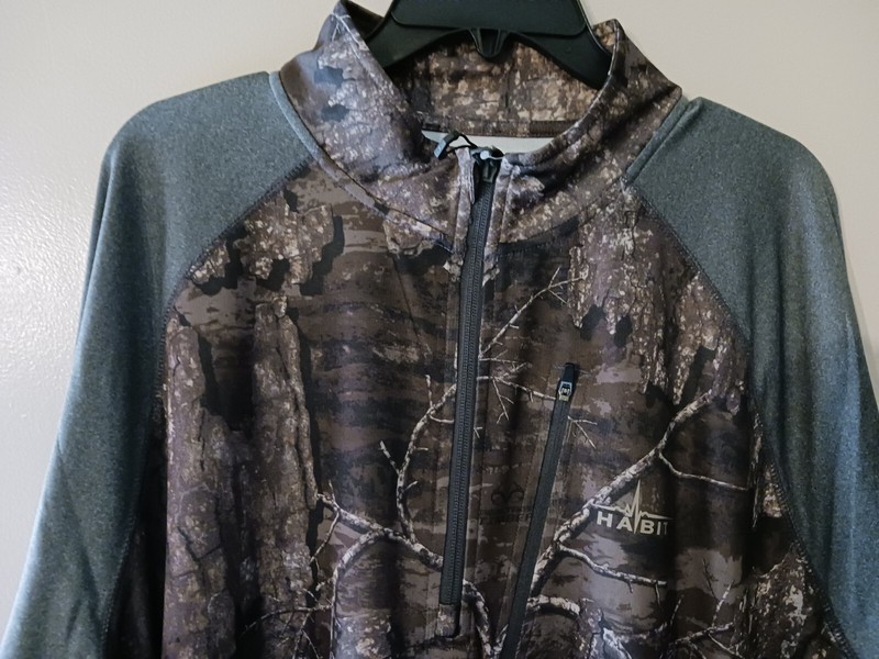 Habit Mens Size L Lewis Lodge 1/3 Zip Realtree Timber Performance Layer Pullover gallery