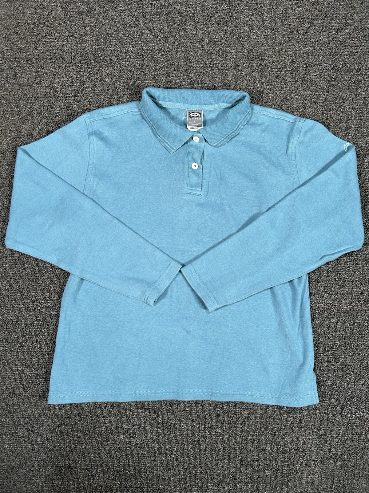 Vintage Oakley Software Long Sleeve Polo Mens Size Large Blue Made In USA gallery