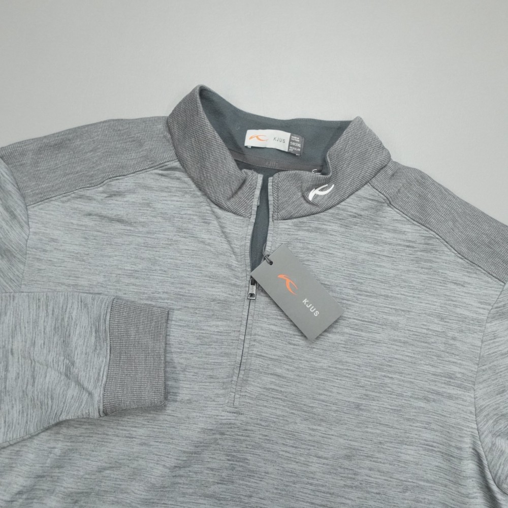 KJUS Liam TechWool Half Zip Pullover Men's Slim Fit Size 2XL Grey Melange $249