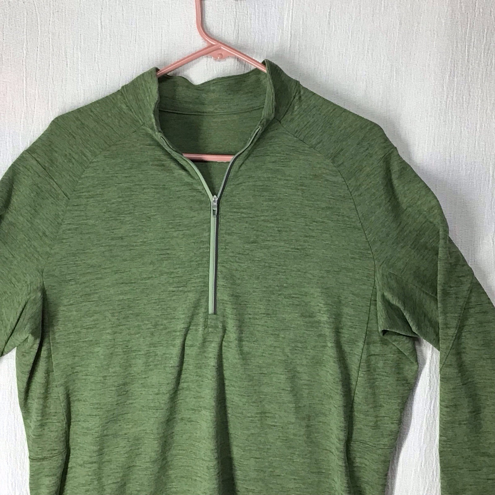 Lululemon Men’s L 1/4 Zip Surge Jacket Heathered Green Long Sleeve LM3CMXS gallery