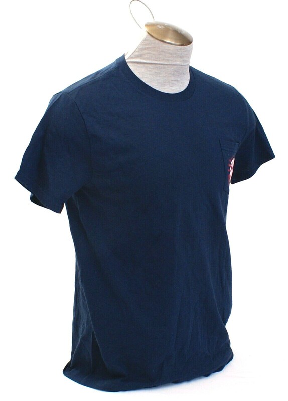 Warrior Blue Short Sleeve Graphic Crew Neck Pocket Tee T Shirt Men's NWT gallery
