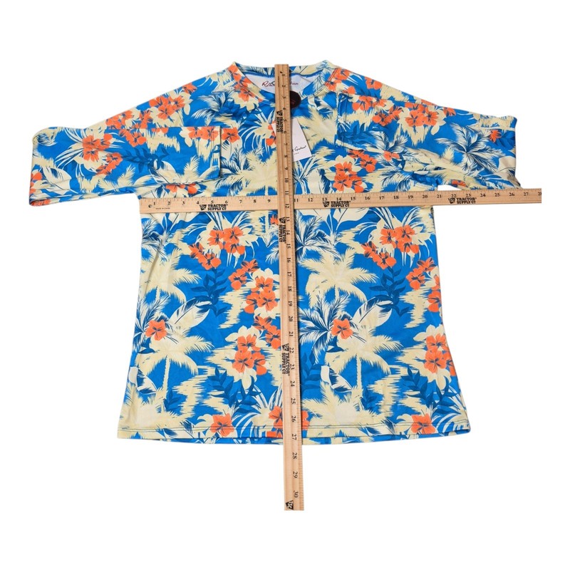 Robert Graham Men's Medium Tropical Forest Azure Blue UPF 50+ Shirt NWT gallery