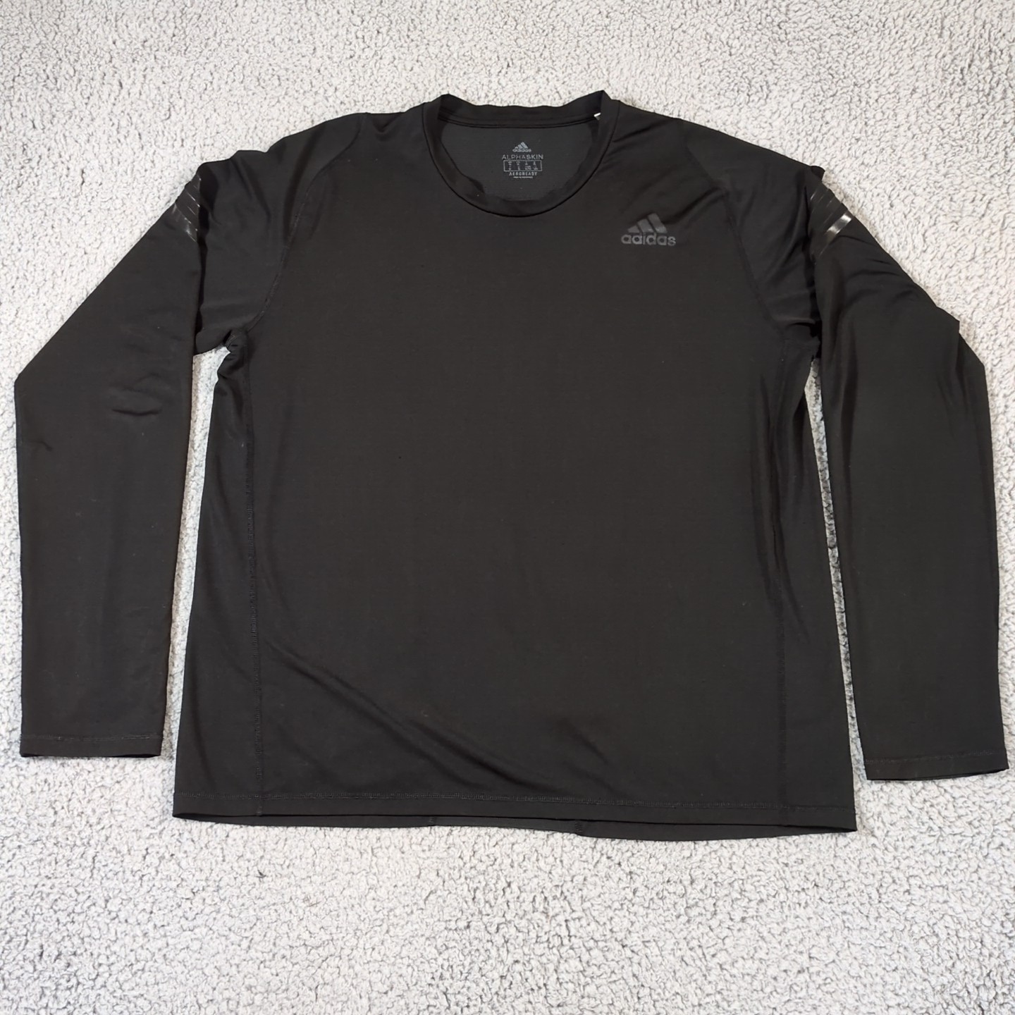 Adidas Shirt Men's XL Black Activewear Aeroready Alphaskin Long Sleeve Tee gallery
