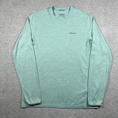 Patagonia Shirt Mens M Blue Long Sleeve Thumbholes Tropic Comfort Crewneck