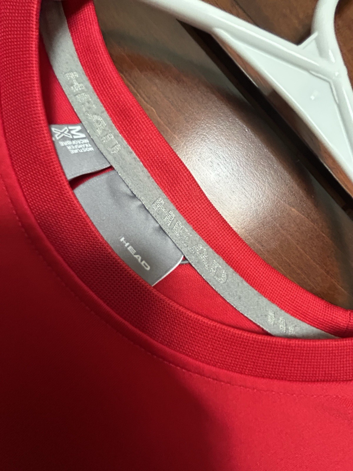 HEAD Men’s Red/Gray/White Colorblock Tennis Shirt Short Sleeve Crew Neck, small gallery