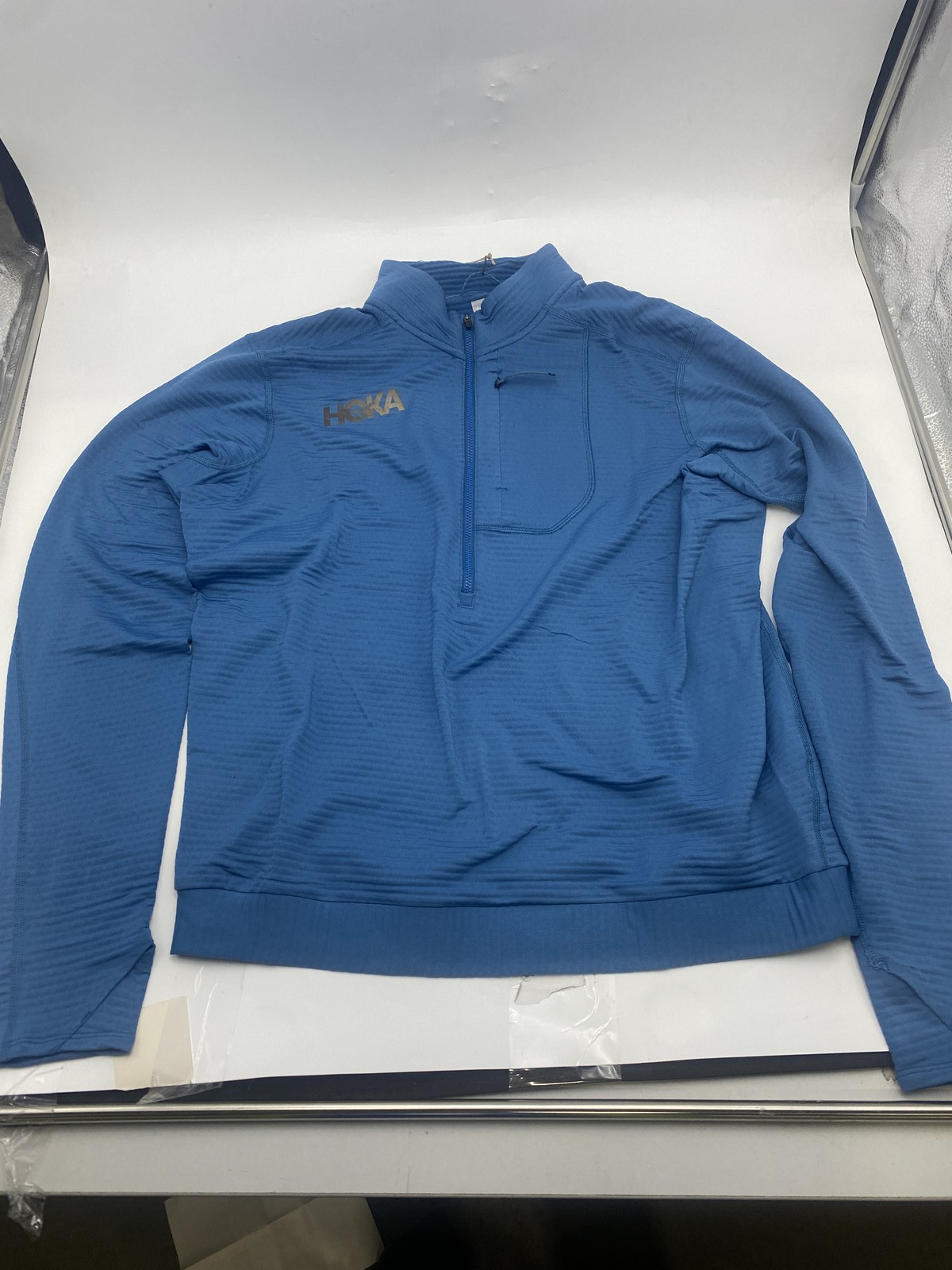 HOKA ONE ONE TERRY KNIT FABRICFRONT ZIP VENTING THERMAL SIZE: M - BLUE gallery