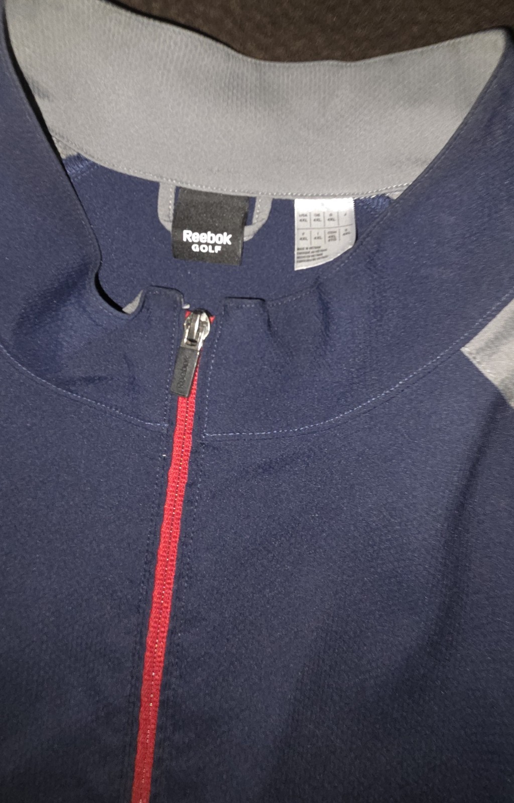 Reebok Long Sleeve 1/4 Zip Golf Pullover Navy Blue/Gray Size 4xl gallery