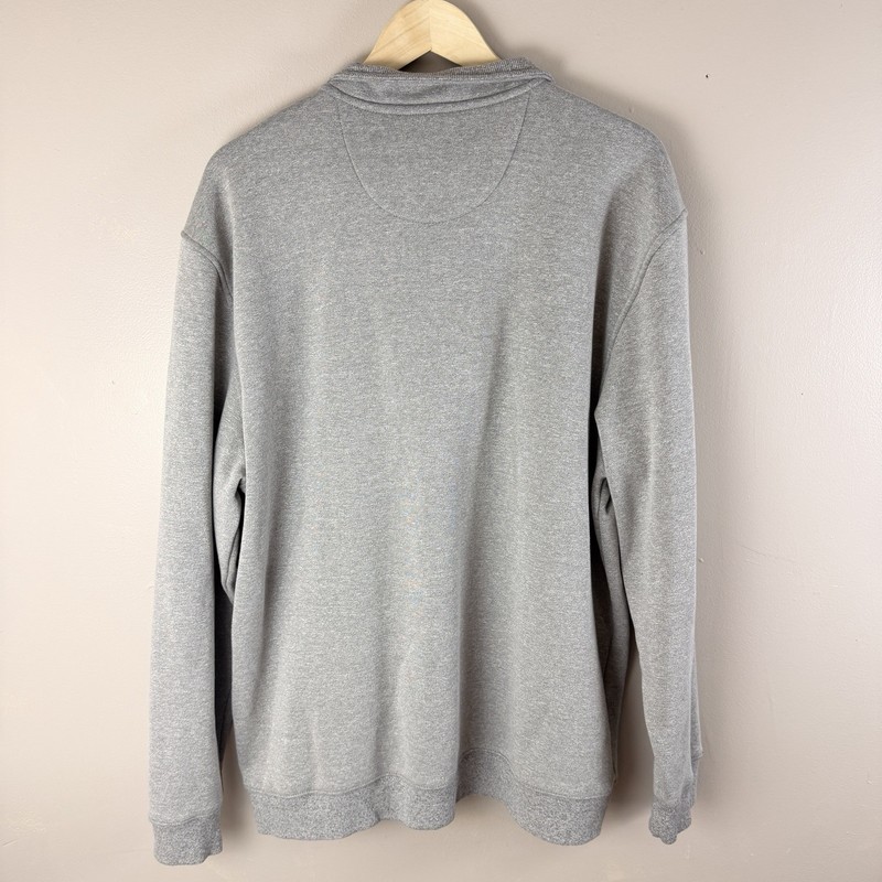 Van Heusen XL Quarter Zip Pullover Gray Fleece Lined Classic Fit Mens gallery