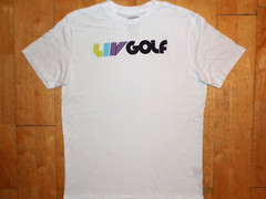 LIV GOLF Men WE ARE FEARLESS White Medium M Short Sleeve Crew Neck T-Shirt Shirt