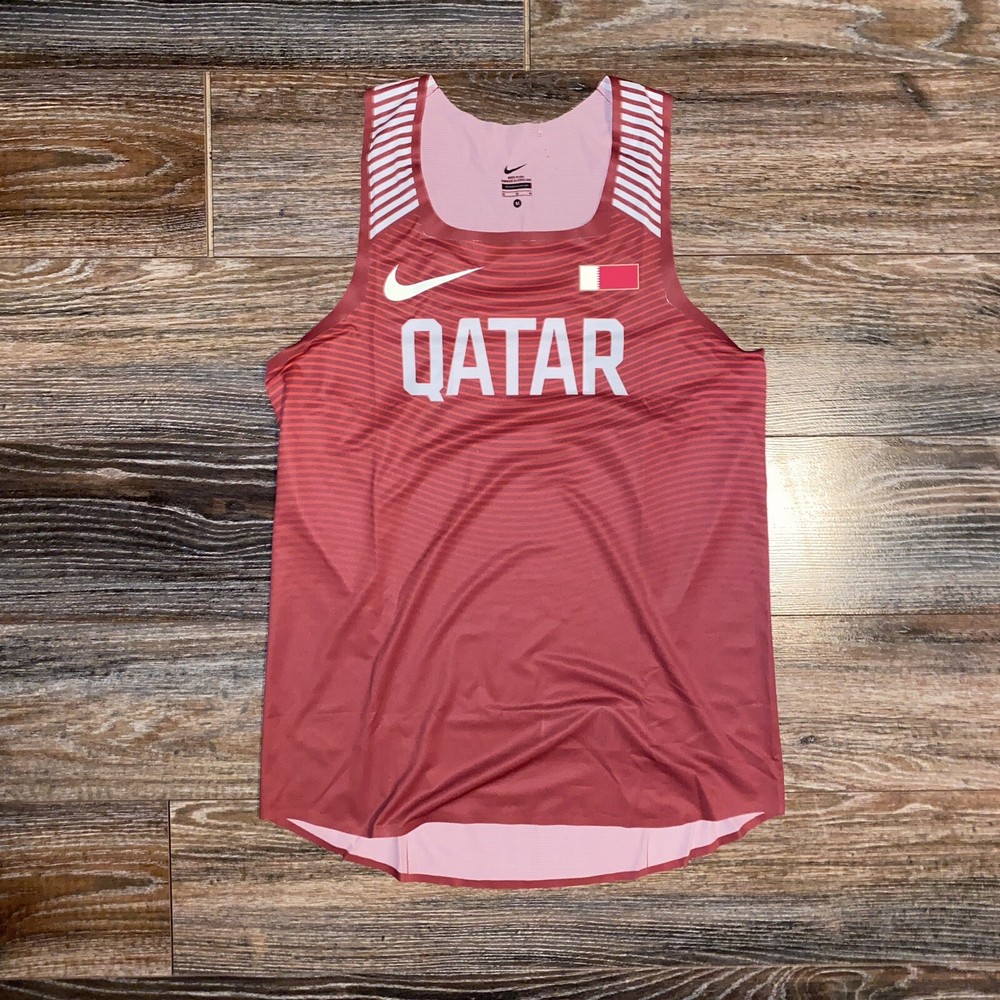 NIKE 2018 Mens Pro Elite Qatar Track & Field Running Singlet MEDIUM MADE IN USA