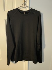 Lululemon Men’s Engineered Warmth Long Sleeve Crew Black Merino Wool Blend