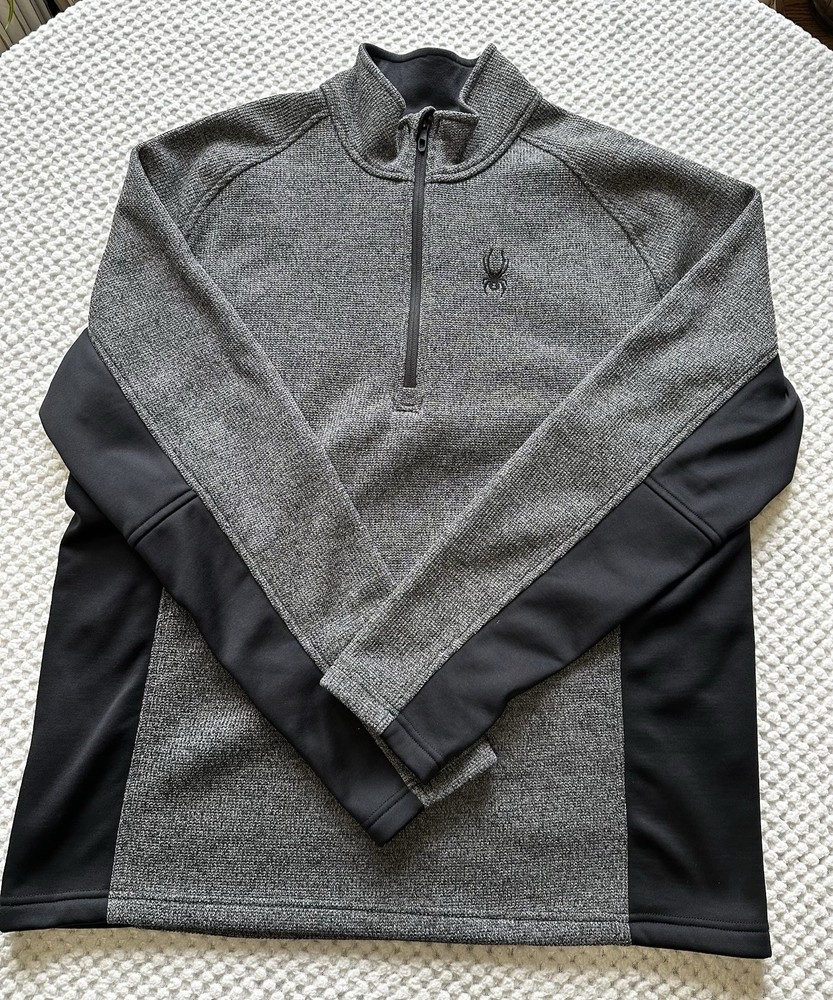 Spyder 1/4 Zip Men’s XXL Gray And Black Pullover High Neck