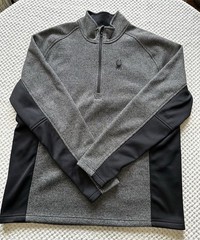 Spyder 1/4 Zip Men’s XXL Gray And Black Pullover High Neck