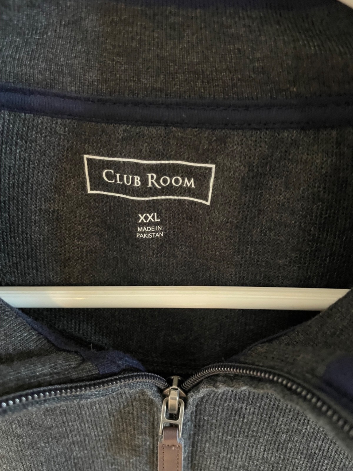 Mens Club Room 2XL Dark Gray Quarter Zip Long Sleeve Shirt gallery
