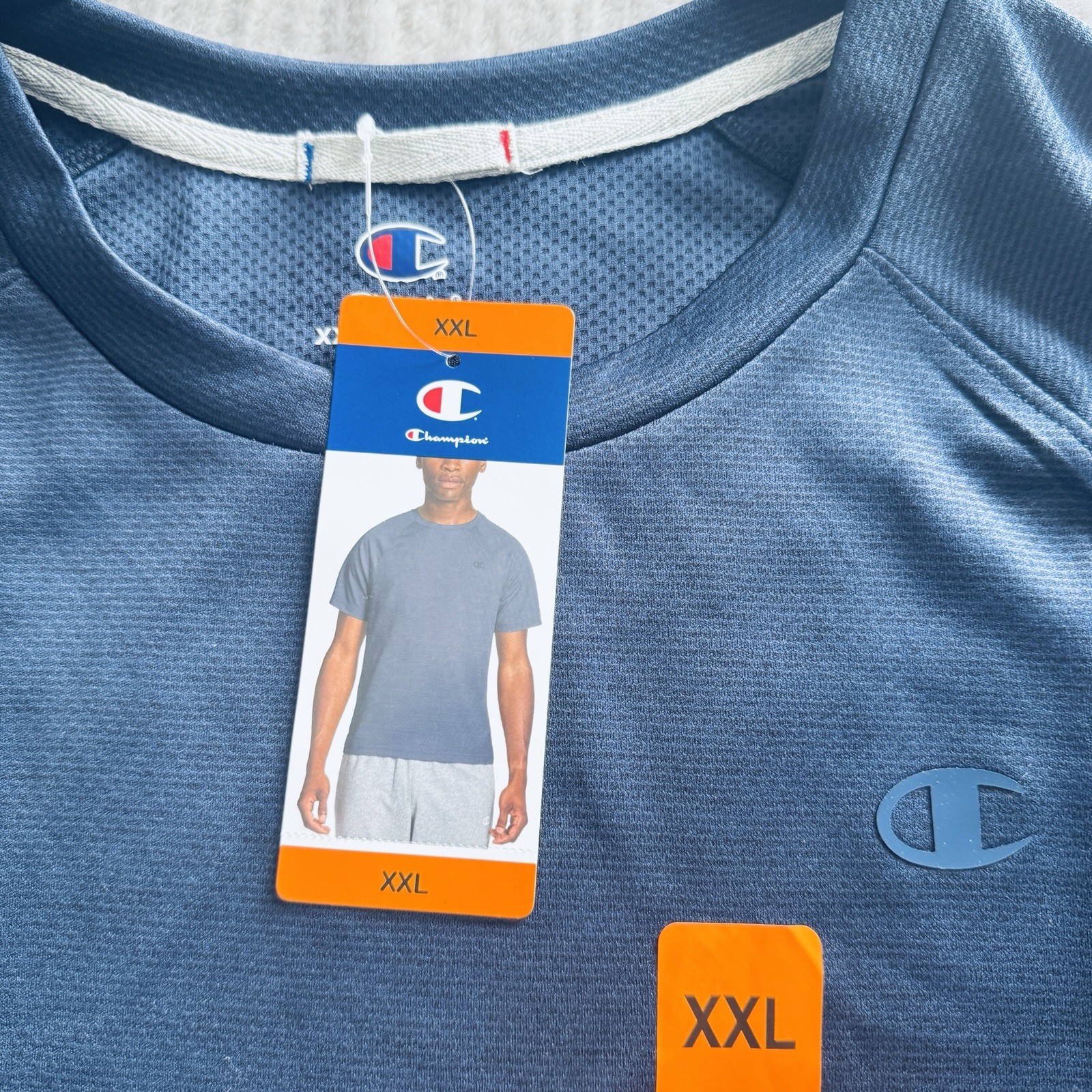Champion Performance Mens Active Shirt Size Large Blue Color Short Sleeves gallery