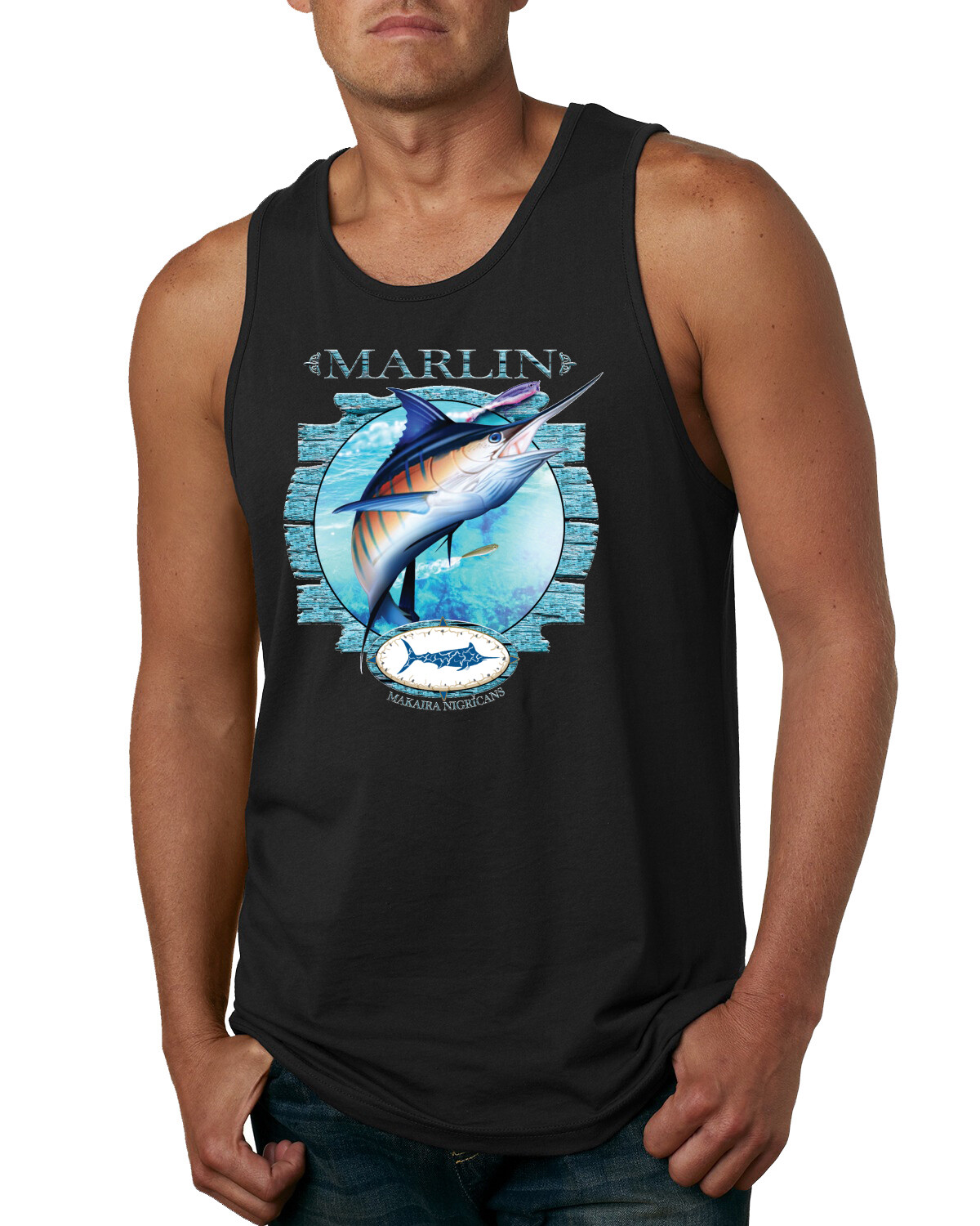 Blue Marlin Fish Fishing Men Graphic Tank Top gallery