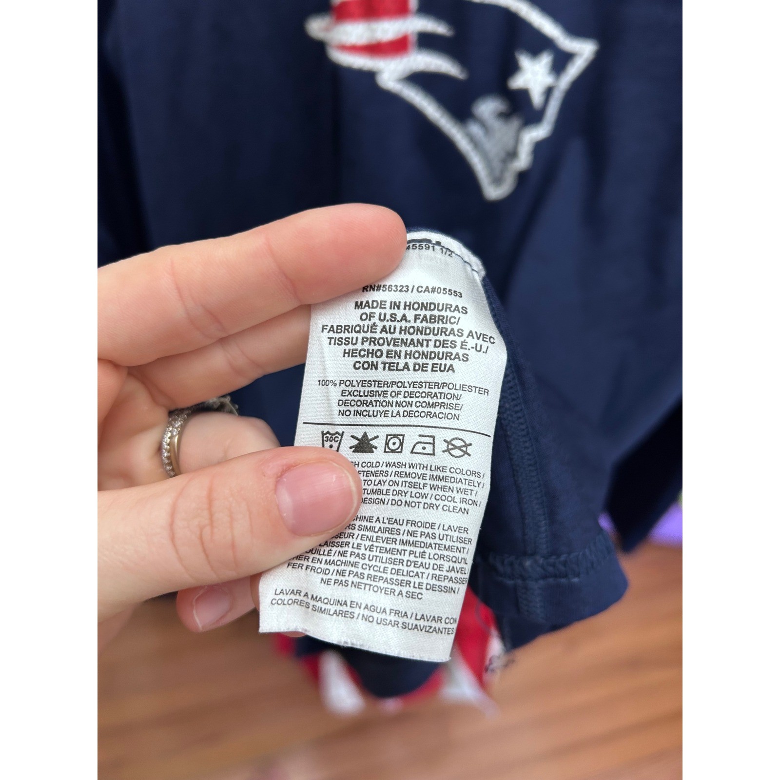 Nike Mens L New England Patriots Dri-FIT Long Sleeve Shirt Navy Blue Large NFL gallery