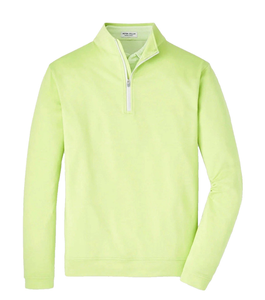 Peter Millar M Perth Mélange Performance Quarter-Zip Pullover Spritzer NWT