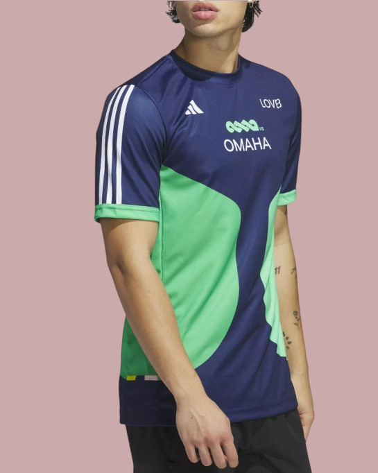 Adidas LOVB Omaha Navy Away Replica Jersey Volleyball Men Women Sz M New $80 gallery