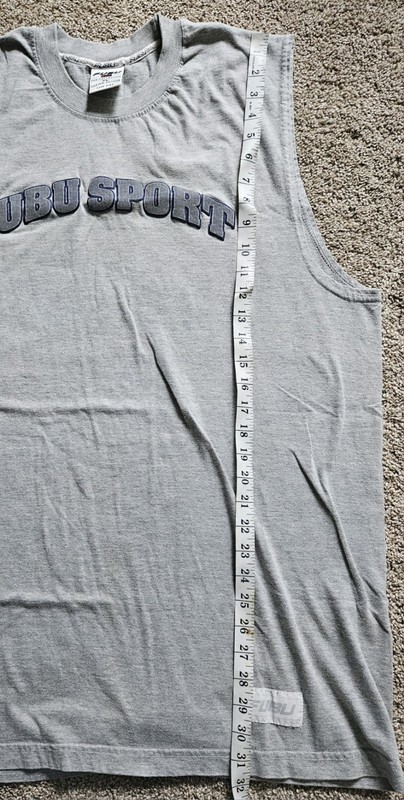 Vintage FUBU Sport The Collection Tank Top Mens XL Gray Sleeveless Shirt 90s Y2K gallery