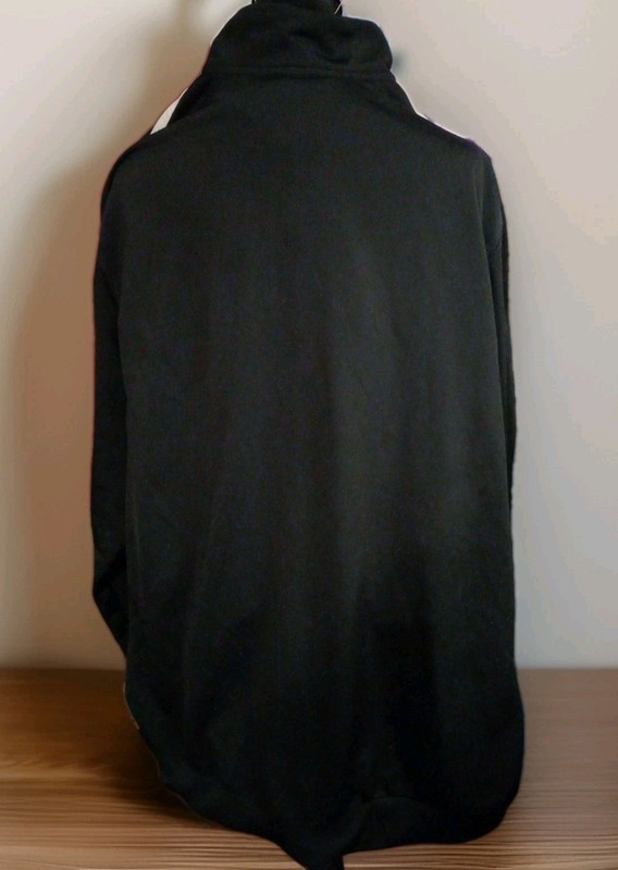 ADIDAS MEN'S H46099 XL 3- STRIPE FULL ZIP TRACK BLACK/WHITE TOP JACKET gallery