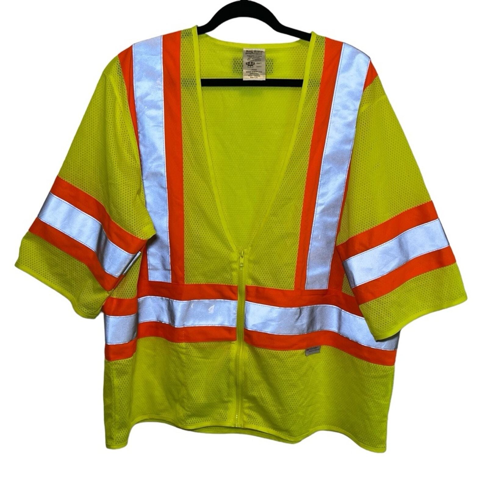 Body Guard Yellow & Orange Safety Vest w/ Reflective Strips. Size L/ XL gallery