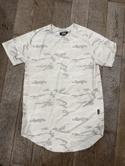 ASRV Silver-Lite DSG-0164 Camo Training T-Shirt White Gray Curved Hem Men’s M