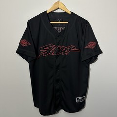 Slander Superhuman Baseball Stitched Jersey Size Large RARE EDM Music Rave Black
