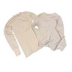 Mens Thermal Shirt Bundle J.E. Morgan Fruit of the Loom Waffle Knit Off White M