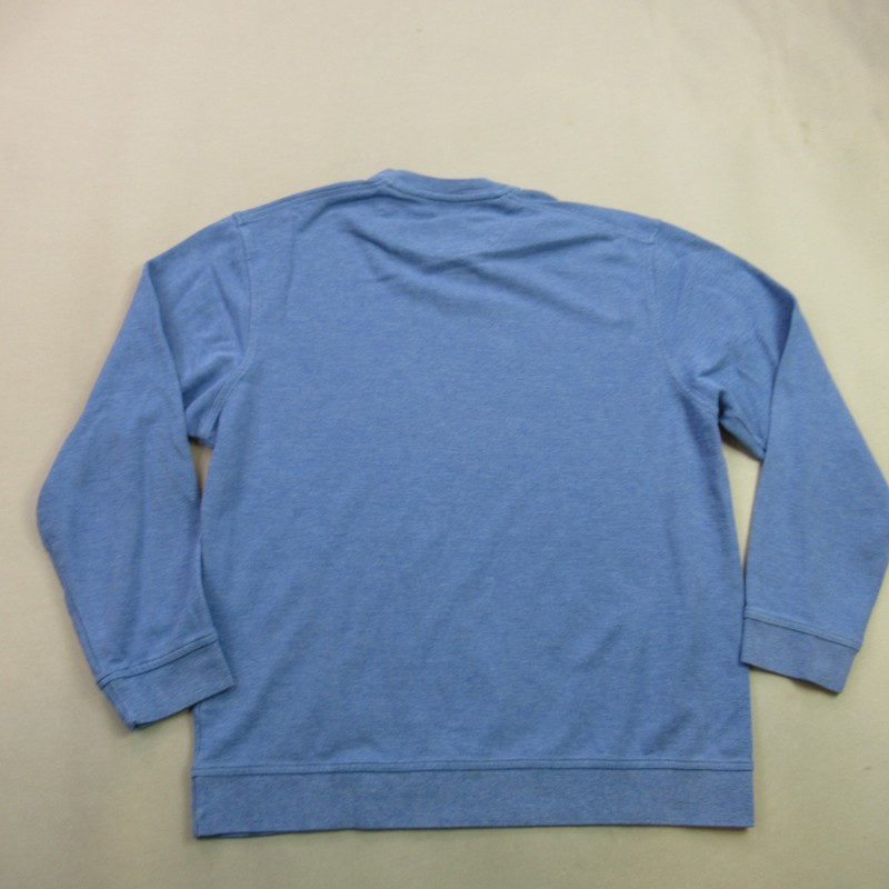 MIZZEN+MAIN Men's Large Blue Performance Long Sleeve Crew Neck Top Activewear gallery