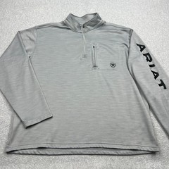 Ariat Tek Team 1/4 Zip Men’s XL Gray Fleece AriatTek Outdoor Pullover Sweatshirt