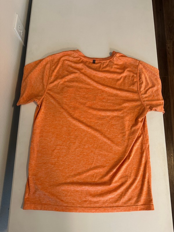 New Balance NB Dry Running Shirt Men's Medium Orange Heather Performance Tee gallery