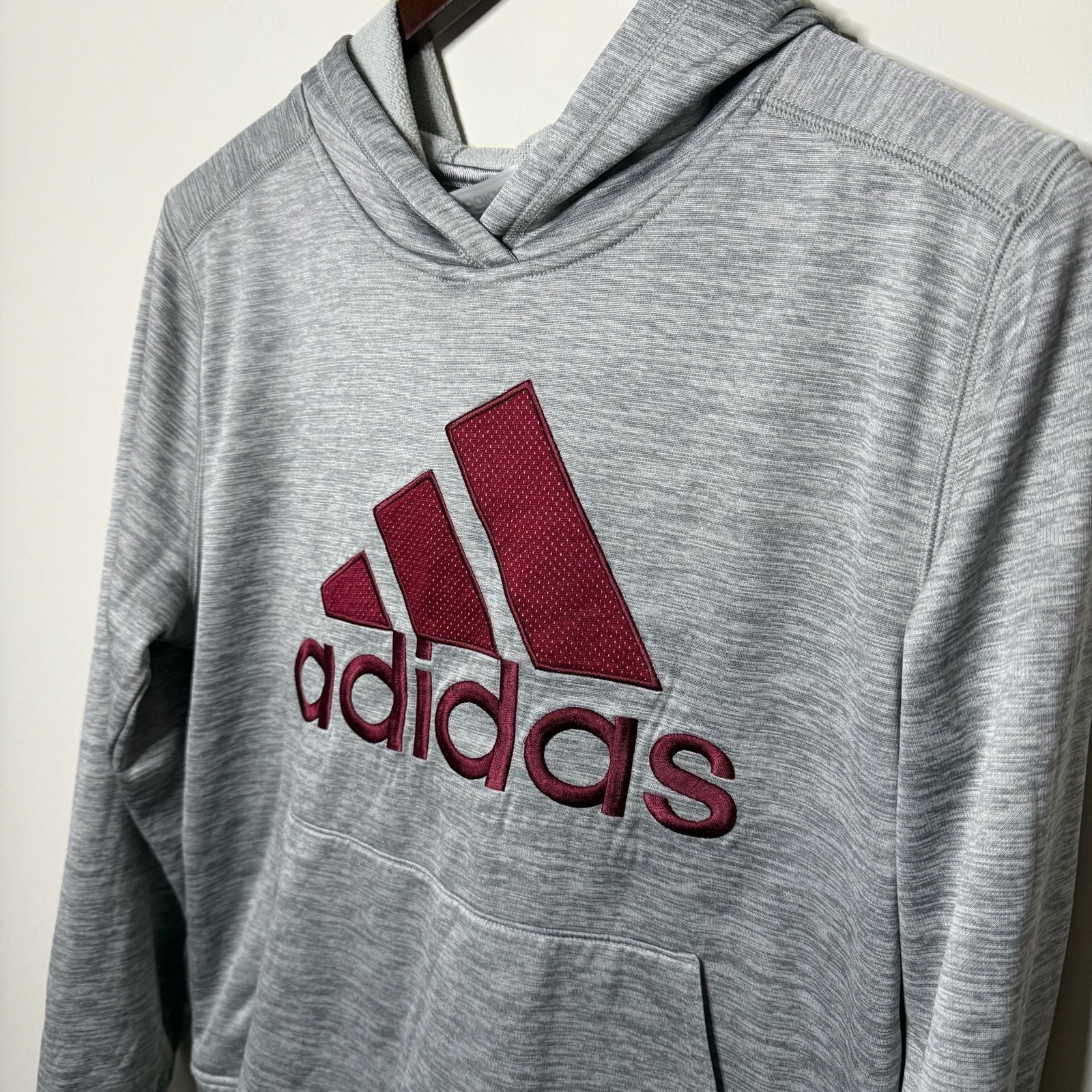 Adidas Boys Gray Performance Hoodie Size L/G 14/16 gallery