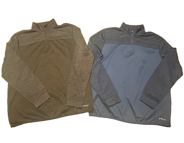 Tek Gear Men's WarmTek 1/4 Zip Long Sleeve Pullovers Heather Blue & Black - M gallery