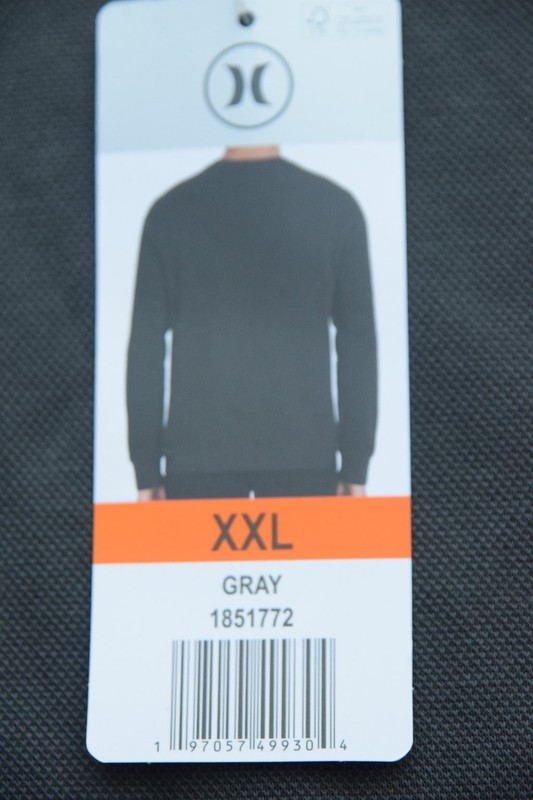 Hurley Activewear Top Men's Gray XXL Cotton Blend Crewneck Long Sleeve gallery