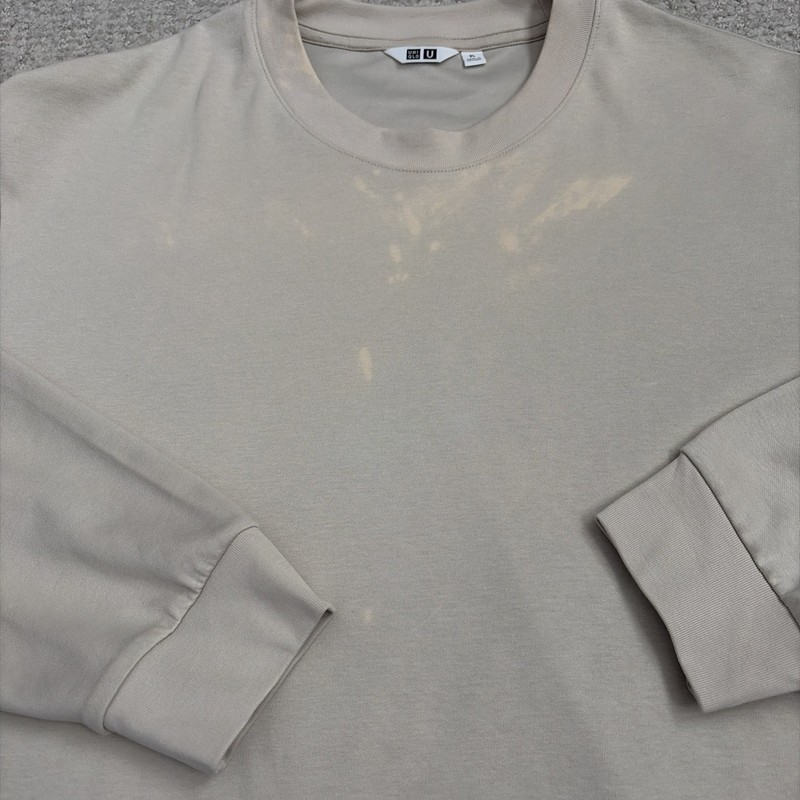 Uniqlo Japan Cream Long Sleeve Crewneck Athletic Shirt Sports Men Sz XL airism gallery