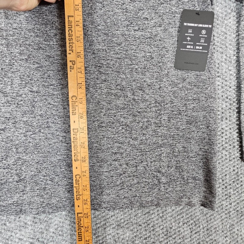 NWT Fabletics Performance Mens Training Day Long Sleeve Tee Grey Heather XL New gallery