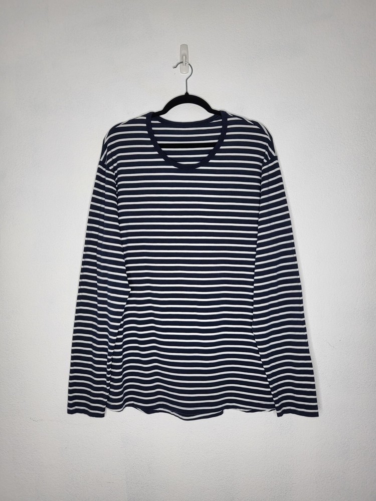 LULULEMON 5 Year Basic Long Top Sleeve Tee Nluev white Stripes Men's Size XL