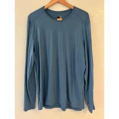 Icebreaker Merino 200 Oasis Mens XL Long Sleeve Thermal Base Layer Blue Wool