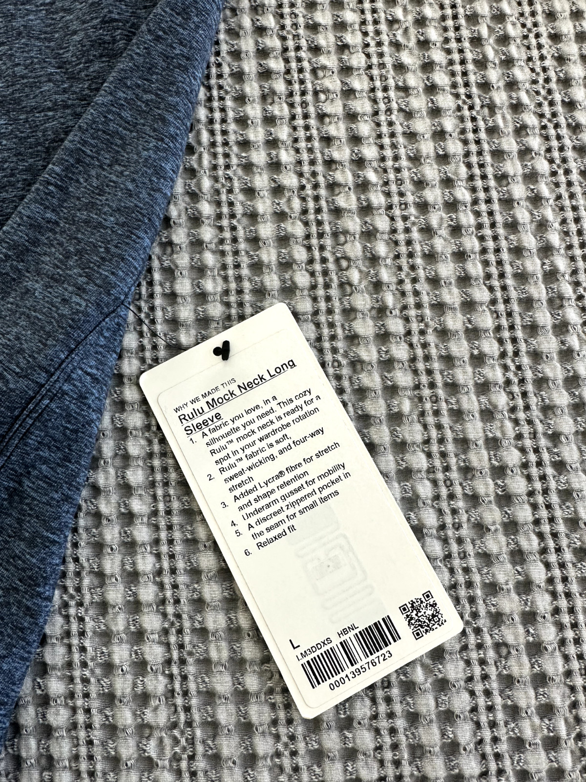NWT Men's LULULEMON Rulu Mock Neck Long Sleeve Heathered Blue Nile Size Large gallery