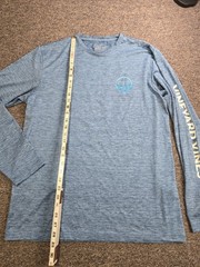 Vineyard Vines Long Sleeve Performance Fishing Shirt Harbor Men’s M Blue Active